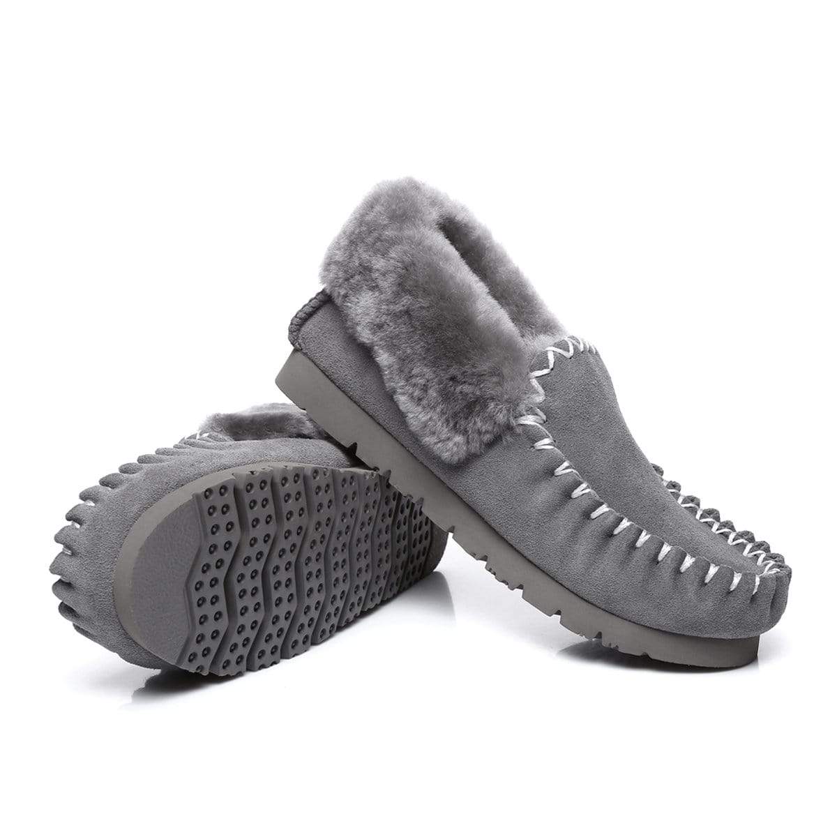 EverUgg UGG Premium Traditional Moccasin slippers for women, showcasing soft leather upper and cozy design.