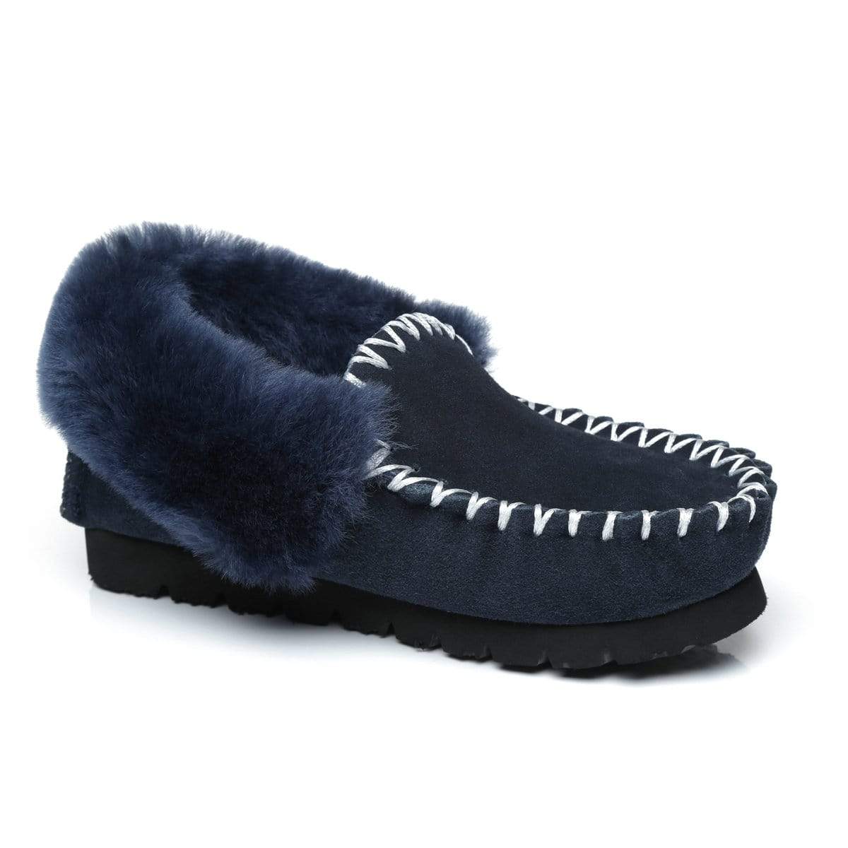 EverUgg UGG Premium Traditional Moccasin slippers for women, featuring soft leather and cozy interior for comfortable casual wear.