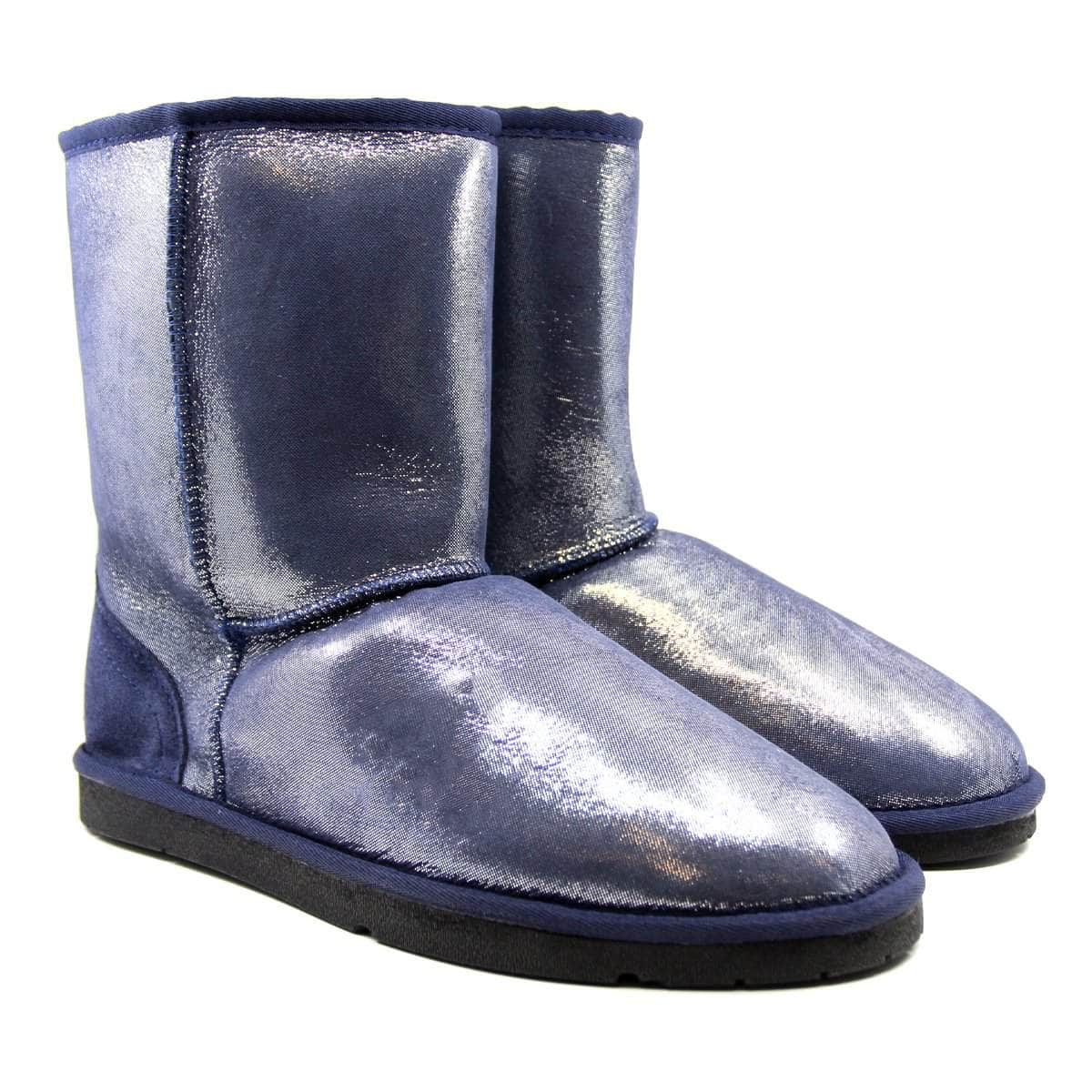 UGG Short Aquafleece Navy Blue Sparkle Boots