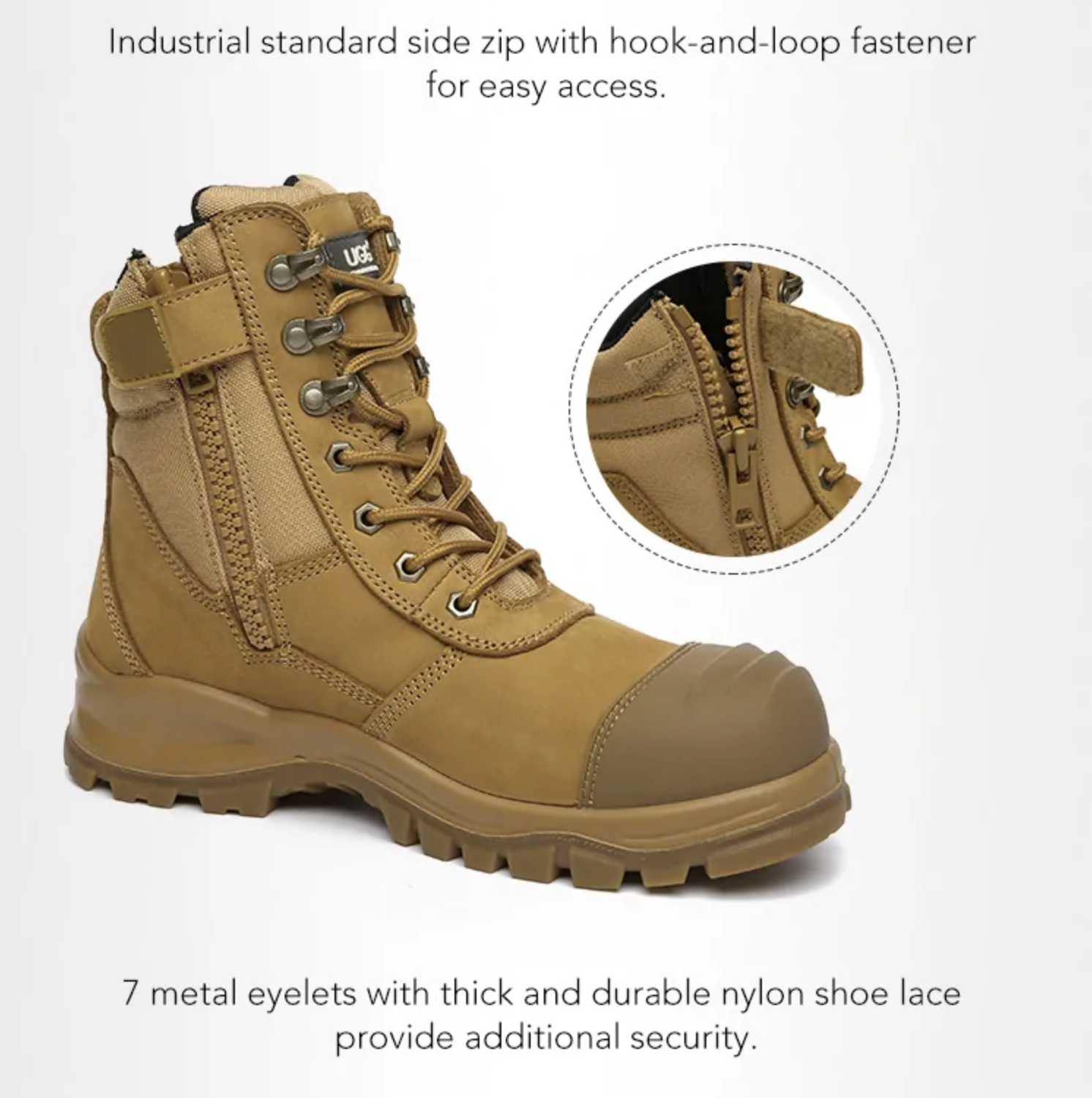 Men's EverUgg steel toe cap safety boots with durable leather upper and rugged sole, designed for safety and comfort.