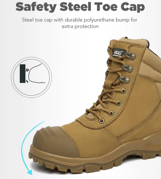 EverUgg steel toe cap safety boots for men, rugged UGG shoes with reinforced toe protection and durable design.