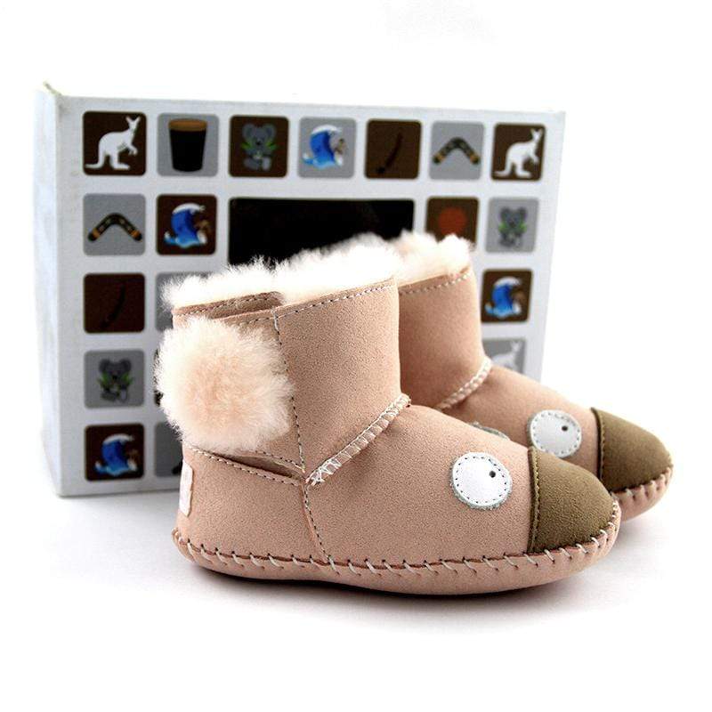 DK UGG stylish baby boots, soft leather shoes for kids with cozy lining and cute design, perfect for little feet.