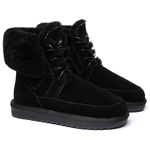 EverUgg winter fashion lace-up women's boots with faux fur lining and sturdy sole, perfect for cold weather style.