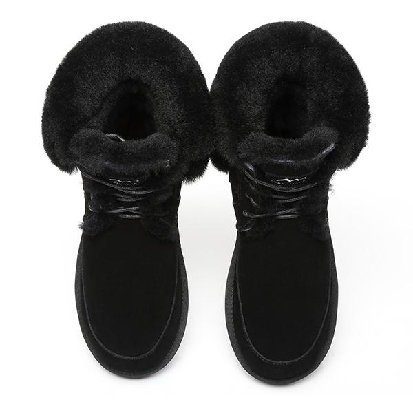 EverUgg women's winter lace-up fashion boots with faux fur lining and rugged rubber soles, perfect for cold weather style.